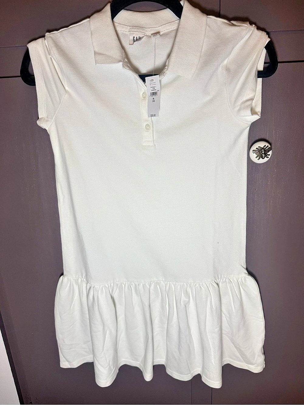 Gap Girls White Polo Dress Size XL (12) NWT